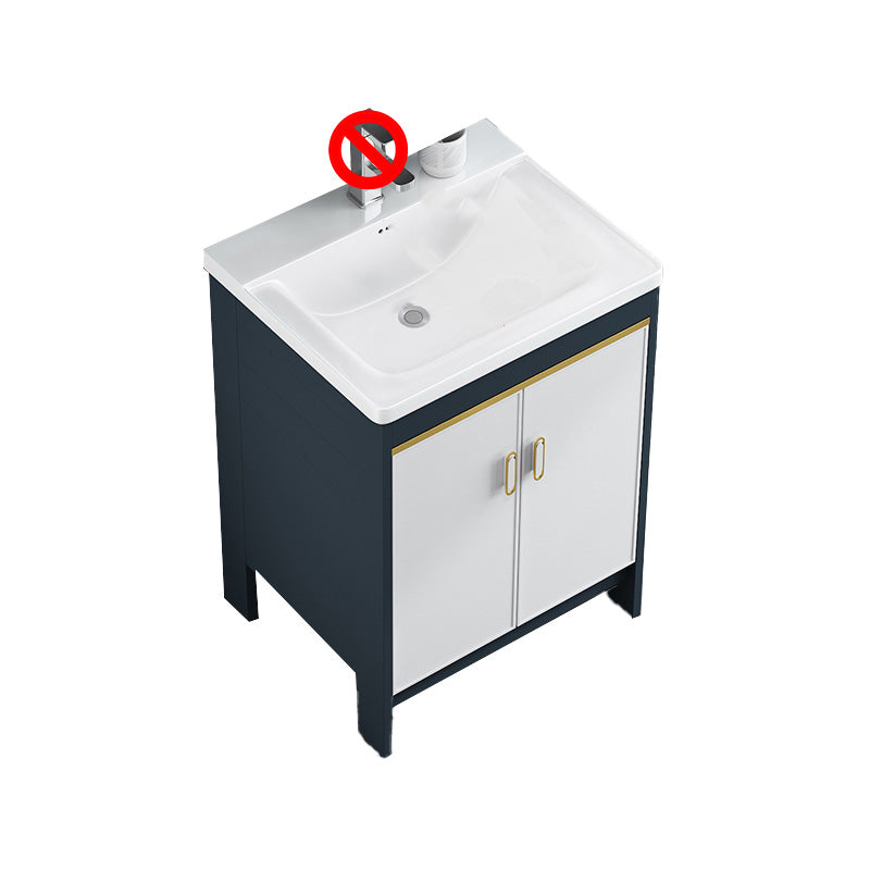 Glam Bathroom Vanity Single Ceramic Top Rectangular Bath Vanity Bathroom Vanity 24"L x 20"W x 31"H Clearhalo 'Bathroom Remodel & Bathroom Fixtures' 'Bathroom Vanities' 'bathroom_vanities' 'Home Improvement' 'home_improvement' 'home_improvement_bathroom_vanities' 7610893