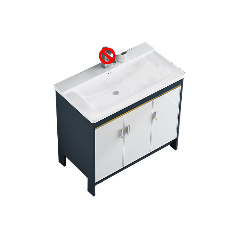 Glam Bathroom Vanity Single Ceramic Top Rectangular Bath Vanity Bathroom Vanity 35"L x 20"W x 31"H Clearhalo 'Bathroom Remodel & Bathroom Fixtures' 'Bathroom Vanities' 'bathroom_vanities' 'Home Improvement' 'home_improvement' 'home_improvement_bathroom_vanities' 7610900