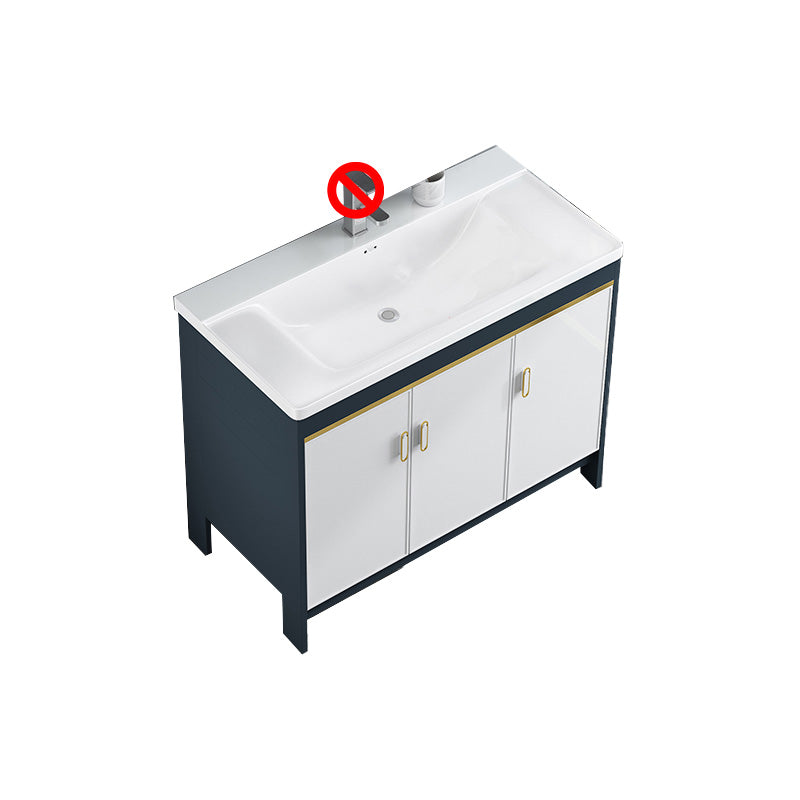 Glam Bathroom Vanity Single Ceramic Top Rectangular Bath Vanity Bathroom Vanity 39.5"L x 20"W x 31"H Clearhalo 'Bathroom Remodel & Bathroom Fixtures' 'Bathroom Vanities' 'bathroom_vanities' 'Home Improvement' 'home_improvement' 'home_improvement_bathroom_vanities' 7610905