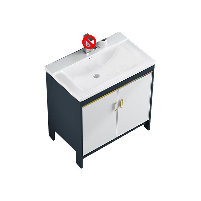 Glam Bathroom Vanity Single Ceramic Top Rectangular Bath Vanity Bathroom Vanity 31"L x 20"W x 31"H Clearhalo 'Bathroom Remodel & Bathroom Fixtures' 'Bathroom Vanities' 'bathroom_vanities' 'Home Improvement' 'home_improvement' 'home_improvement_bathroom_vanities' 7610908