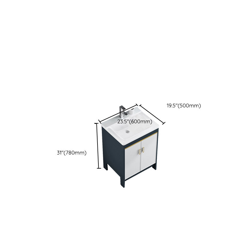 Glam Bathroom Vanity Single Ceramic Top Rectangular Bath Vanity Clearhalo 'Bathroom Remodel & Bathroom Fixtures' 'Bathroom Vanities' 'bathroom_vanities' 'Home Improvement' 'home_improvement' 'home_improvement_bathroom_vanities' 7610928