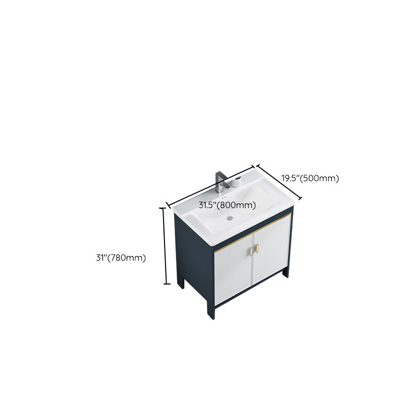 Glam Bathroom Vanity Single Ceramic Top Rectangular Bath Vanity Clearhalo 'Bathroom Remodel & Bathroom Fixtures' 'Bathroom Vanities' 'bathroom_vanities' 'Home Improvement' 'home_improvement' 'home_improvement_bathroom_vanities' 7610930