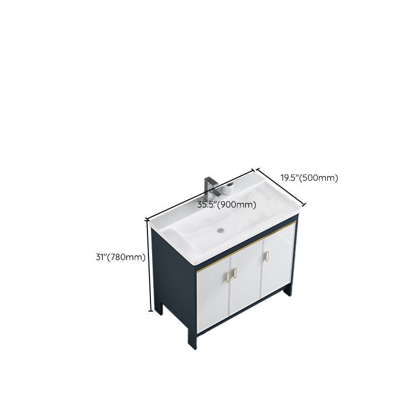 Glam Bathroom Vanity Single Ceramic Top Rectangular Bath Vanity Clearhalo 'Bathroom Remodel & Bathroom Fixtures' 'Bathroom Vanities' 'bathroom_vanities' 'Home Improvement' 'home_improvement' 'home_improvement_bathroom_vanities' 7610931