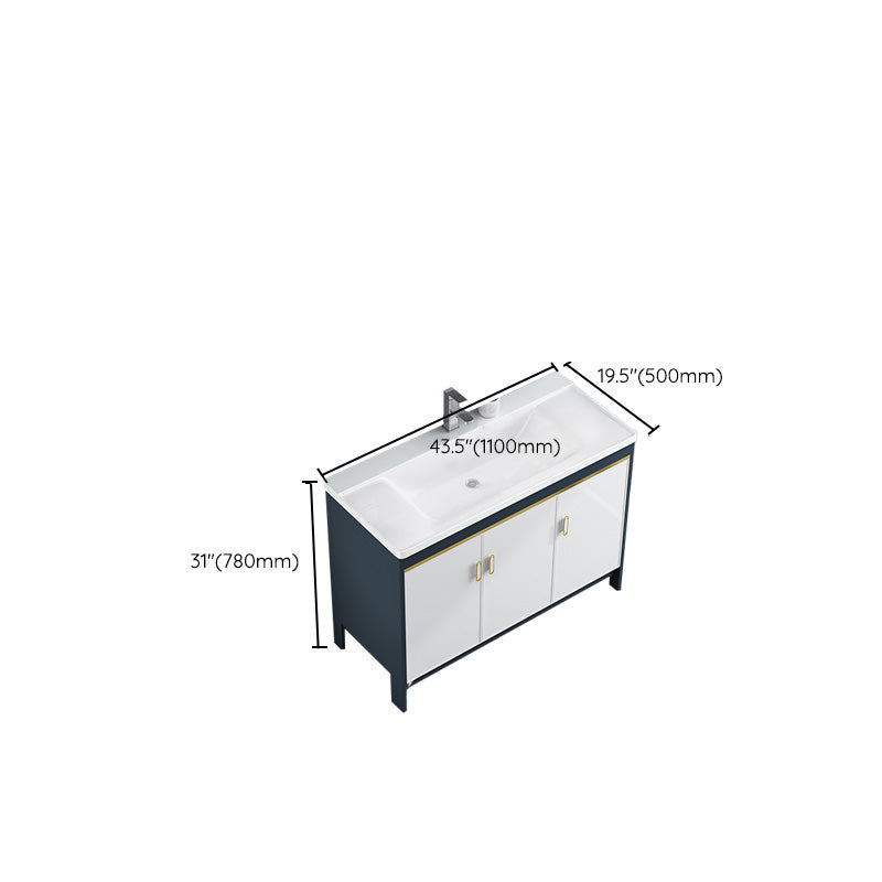 Glam Bathroom Vanity Single Ceramic Top Rectangular Bath Vanity Clearhalo 'Bathroom Remodel & Bathroom Fixtures' 'Bathroom Vanities' 'bathroom_vanities' 'Home Improvement' 'home_improvement' 'home_improvement_bathroom_vanities' 7610933