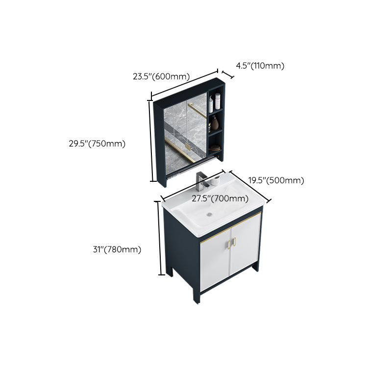 Glam Bathroom Vanity Single Ceramic Top Rectangular Bath Vanity Clearhalo 'Bathroom Remodel & Bathroom Fixtures' 'Bathroom Vanities' 'bathroom_vanities' 'Home Improvement' 'home_improvement' 'home_improvement_bathroom_vanities' 7610936