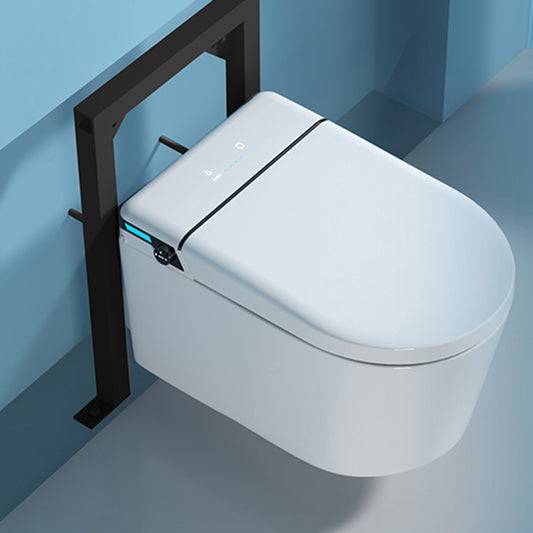 Elongated Smart Wall Mounted Bidet 14.17" H Toilet Seat Bidet with Warm Air Dryer Clearhalo 'Bathroom Remodel & Bathroom Fixtures' 'Bidets' 'Home Improvement' 'home_improvement' 'home_improvement_bidets' 'Toilets & Bidets' 7612354