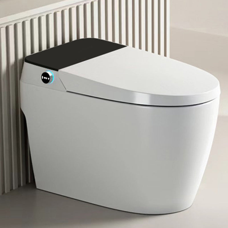 Elongated Ceramic Bidets Seat Smart Floor Standing Toilet Seat Bidet in White White and Black Clearhalo 'Bathroom Remodel & Bathroom Fixtures' 'Bidets' 'Home Improvement' 'home_improvement' 'home_improvement_bidets' 'Toilets & Bidets' 7612395