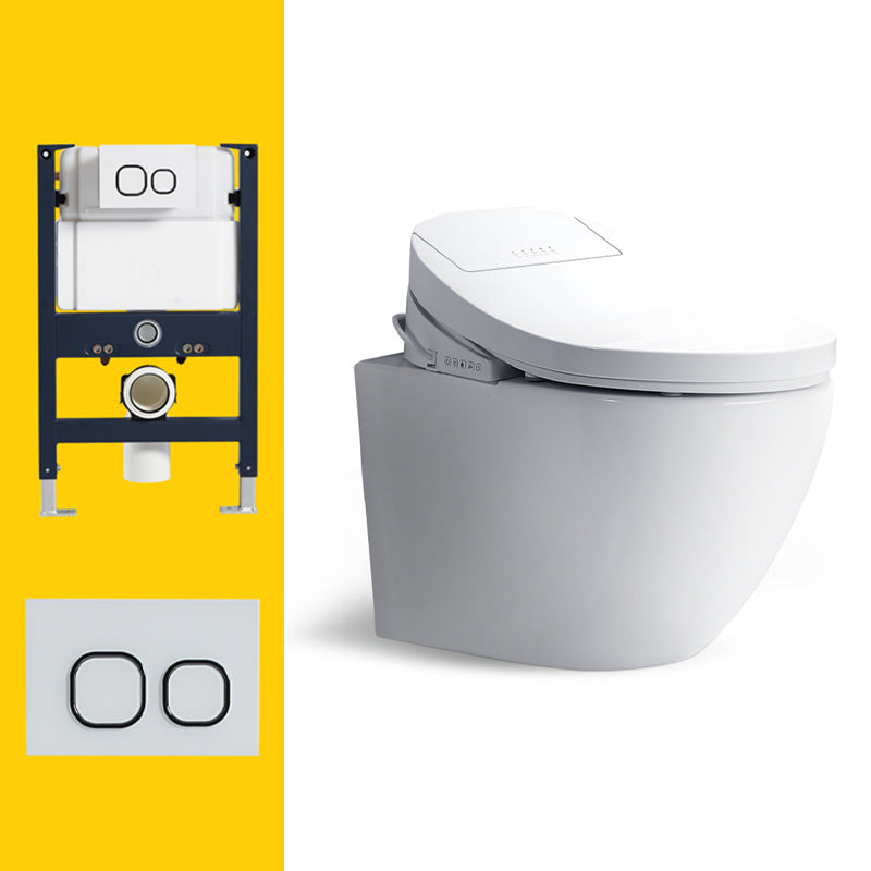 15" W Wall Hung Toilet Set Ceramic Elongated Smart Bidet with Tank Bidet with Low Water Tank Clearhalo 'Bathroom Remodel & Bathroom Fixtures' 'Bidets' 'Home Improvement' 'home_improvement' 'home_improvement_bidets' 'Toilets & Bidets' 7612407