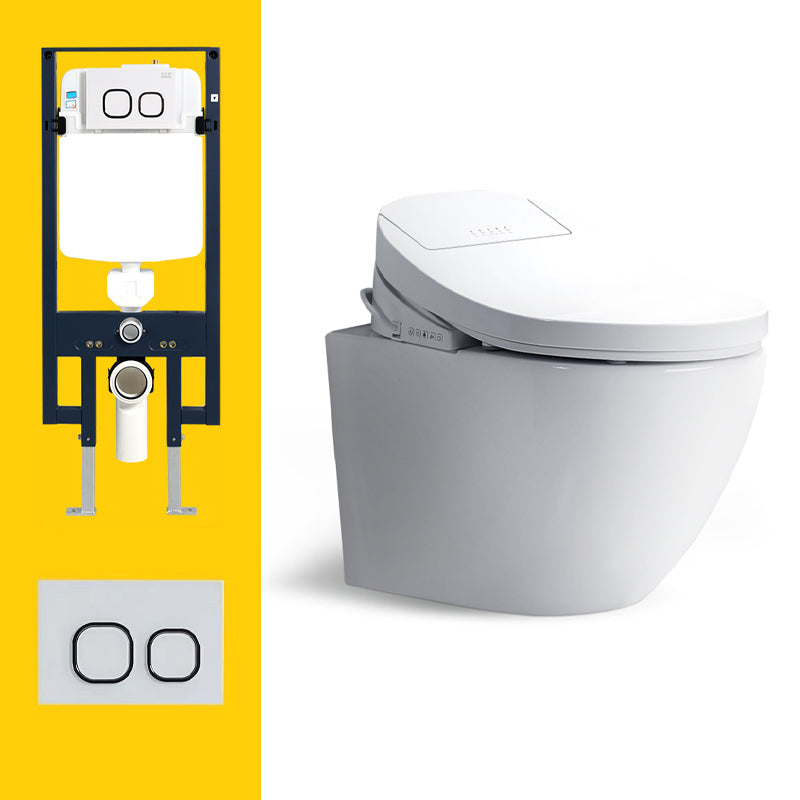 15" W Wall Hung Toilet Set Ceramic Elongated Smart Bidet with Tank Toilet & Slim Water Tank Clearhalo 'Bathroom Remodel & Bathroom Fixtures' 'Bidets' 'Home Improvement' 'home_improvement' 'home_improvement_bidets' 'Toilets & Bidets' 7612412