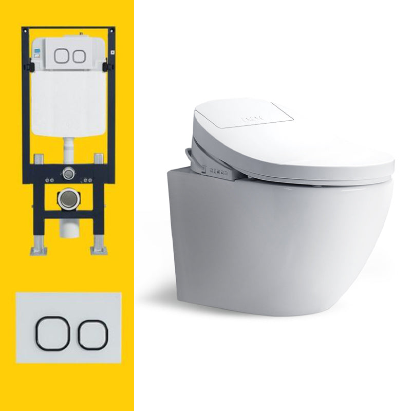 15" W Wall Hung Toilet Set Ceramic Elongated Smart Bidet with Tank Toilet & Self-Standing Water Tank Clearhalo 'Bathroom Remodel & Bathroom Fixtures' 'Bidets' 'Home Improvement' 'home_improvement' 'home_improvement_bidets' 'Toilets & Bidets' 7612414