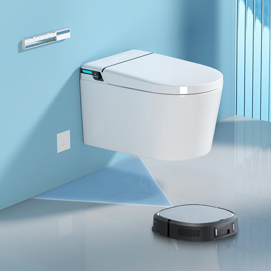 Ceramic Smart Toilet Dual Flush Wall Mounted Bidet with Dryer Clearhalo 'Bathroom Remodel & Bathroom Fixtures' 'Bidets' 'Home Improvement' 'home_improvement' 'home_improvement_bidets' 'Toilets & Bidets' 7612486
