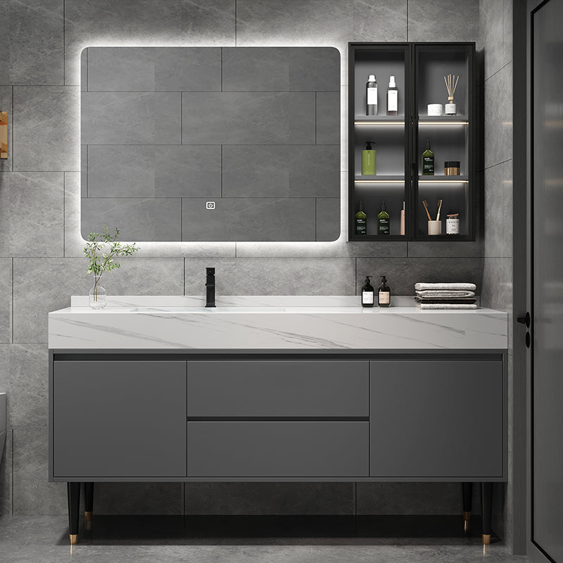 Set Muebles de Baño Simple Moderno - Grey & Wood