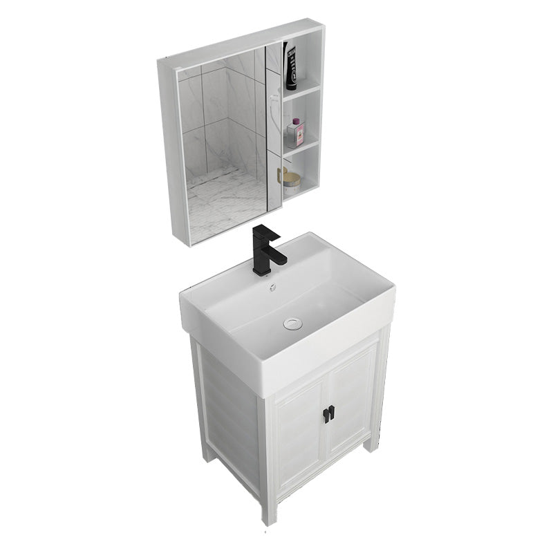 Modern Freestanding Sink Vanity Metal Faucet Included Bathroom Sink Vanity Vanity & Faucet & Mirror Cabinet 23"L x 17"W x 33"H Clearhalo 'Bathroom Remodel & Bathroom Fixtures' 'Bathroom Vanities' 'bathroom_vanities' 'Home Improvement' 'home_improvement' 'home_improvement_bathroom_vanities' 7623601