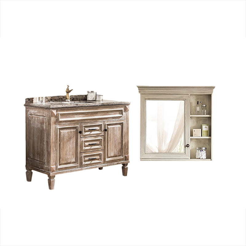 Wood Traditional Sink Vanity Freestanding Bathroom Sink Vanity with Mirror Vanity & Faucet & Mirror Cabinet https: res.litfad.com site img item 2023 02 03 7623627 1200x1200.jpg Clearhalo 'Bathroom Remodel & Bathroom Fixtures' 'Bathroom Vanities' 'bathroom_vanities' 'Home Improvement' 'home_improvement' 'home_improvement_bathroom_vanities' 7623627