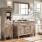 Wood Traditional Sink Vanity Freestanding Bathroom Sink Vanity with Mirror Clearhalo 'Bathroom Remodel & Bathroom Fixtures' 'Bathroom Vanities' 'bathroom_vanities' 'Home Improvement' 'home_improvement' 'home_improvement_bathroom_vanities' 7623628