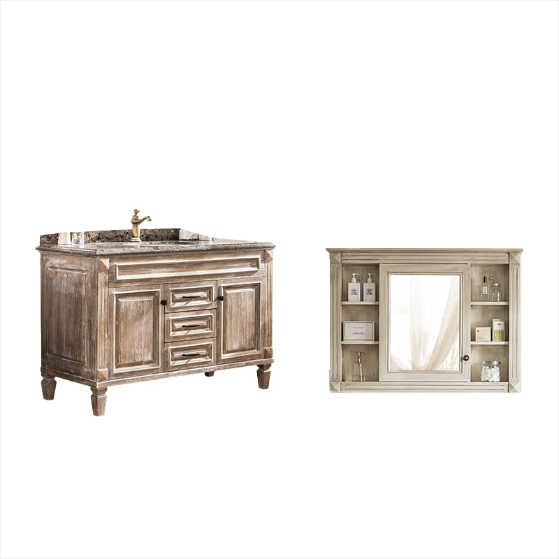 Wood Traditional Sink Vanity Freestanding Bathroom Sink Vanity with Mirror Vanity & Faucet & Mirror Cabinet https: res.litfad.com site img item 2023 02 11 7623629 1200x1200.jpg Clearhalo 'Bathroom Remodel & Bathroom Fixtures' 'Bathroom Vanities' 'bathroom_vanities' 'Home Improvement' 'home_improvement' 'home_improvement_bathroom_vanities' 7623629