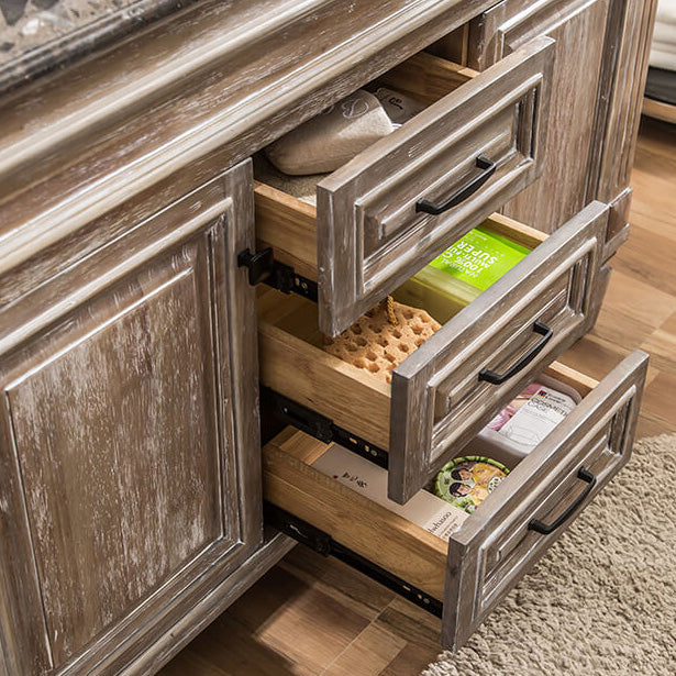 Wood Traditional Sink Vanity Freestanding Bathroom Sink Vanity with Mirror Clearhalo 'Bathroom Remodel & Bathroom Fixtures' 'Bathroom Vanities' 'bathroom_vanities' 'Home Improvement' 'home_improvement' 'home_improvement_bathroom_vanities' 7623636