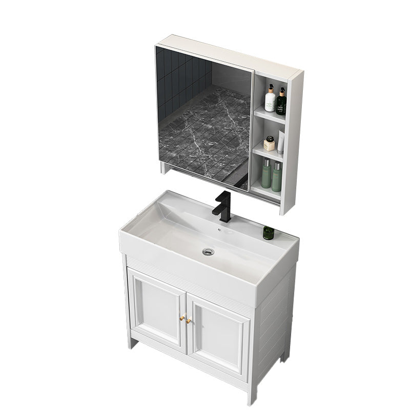 Modern Freestanding Sink Vanity Metal Faucet Included Bathroom Vanity Set Vanity & Faucet & Mirror Cabinet 31"L x 18"W x 33"H Clearhalo 'Bathroom Remodel & Bathroom Fixtures' 'Bathroom Vanities' 'bathroom_vanities' 'Home Improvement' 'home_improvement' 'home_improvement_bathroom_vanities' 7623667