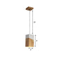 Cuboid Drop Pendant Light Modern Wood 1 Light Beige and White Suspension Lamp for Bedside Clearhalo 'Ceiling Lights' 'Modern Pendants' 'Modern' 'Pendant Lights' 'Pendants' Lighting' 762555