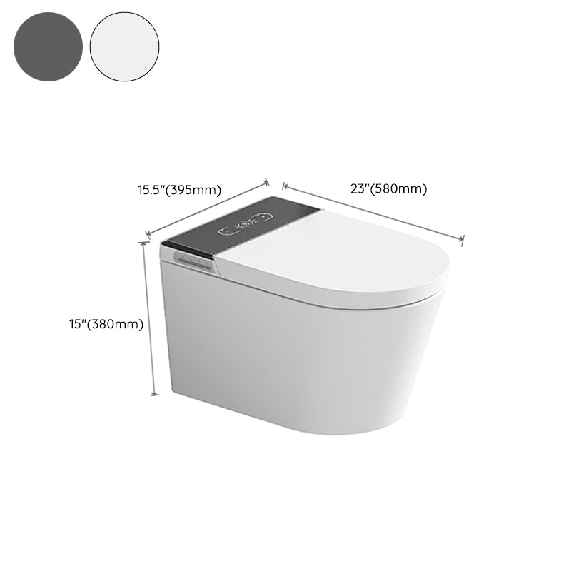 White Wall Hung Toilet Set Elongated Temperature Control Smart Bidet Clearhalo 'Bathroom Remodel & Bathroom Fixtures' 'Bidets' 'Home Improvement' 'home_improvement' 'home_improvement_bidets' 'Toilets & Bidets' 7625989