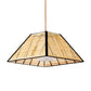 1 Head Tea House Pendulum Light Asian Beige Suspended Pendant Lamp with Pyramid Rattan Shade Clearhalo 'Ceiling Lights' 'Pendant Lights' 'Pendants' Lighting' 762714