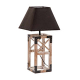 White/Black Finish Trapezoid Nightstand Lamp Modernist 1-Bulb Fabric Night Table Lamp with Rectangle Frame Wood Base Clearhalo 'Lamps' 'Table Lamps' Lighting' 762757