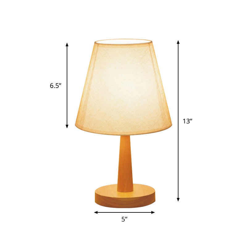 1 Bulb Bedroom Night Light Modernist Beige Nightstand Lamp with Barrel Fabric Shade Clearhalo 'Lamps' 'Table Lamps' Lighting' 762779