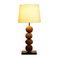 Wood Dry Fruits Shape Nightstand Light Asian 1 Light Brown Night Table Lamp with Fabric Shade Clearhalo 'Lamps' 'Table Lamps' Lighting' 762814