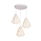 Iron Diamond Cage Multi Light Pendant Modernism 3 Heads White Finish Ceiling Suspension Lamp Clearhalo 'Ceiling Lights' 'Modern Pendants' 'Modern' 'Pendant Lights' 'Pendants' Lighting' 762904