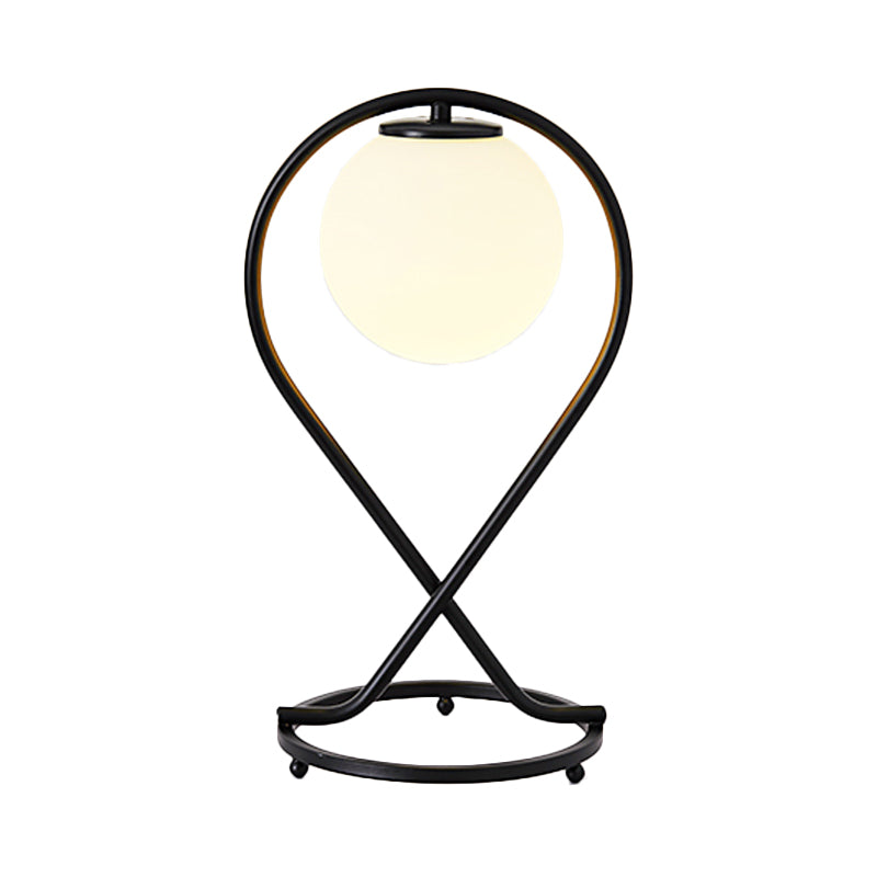 Crossed Linear Nightstand Light Simple Iron 1 Light White/Black Finish Night Table Lamp for Bedroom Clearhalo 'Lamps' 'Table Lamps' Lighting' 762936