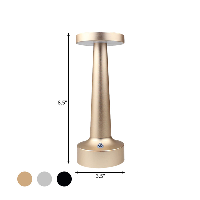 Circle Dining Table Light Modernism Metallic Restaurant Waterproof LED Desk Lamp in Black/Silver/Gold Clearhalo 'Lamps' 'Table Lamps' Lighting' 762958