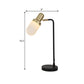 1 Head Bedside Night Light Post Modern Black and Gold Nightstand Lamp with Capsule Frosted Glass Shade Clearhalo 'Lamps' 'Table Lamps' Lighting' 762982