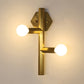 Vertical Tube Corner Wall Light Sconce Metallic 2 Bulbs Post Modern Wall Mounted Lamp in Gold Clearhalo 'Cast Iron' 'Glass' 'Industrial' 'Modern wall lights' 'Modern' 'Tiffany' 'Traditional wall lights' 'Wall Lamps & Sconces' 'Wall Lights' Lighting' 762989