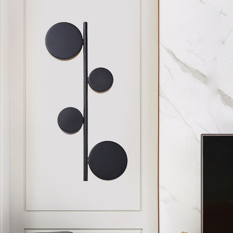 Black/Gold Finish Vertical Linear Sconce Light Post-Modern 3 Heads Metal LED Wall Lamp Fixture Black Clearhalo 'Cast Iron' 'Glass' 'Industrial' 'Modern wall lights' 'Modern' 'Tiffany' 'Traditional wall lights' 'Wall Lamps & Sconces' 'Wall Lights' Lighting' 762995