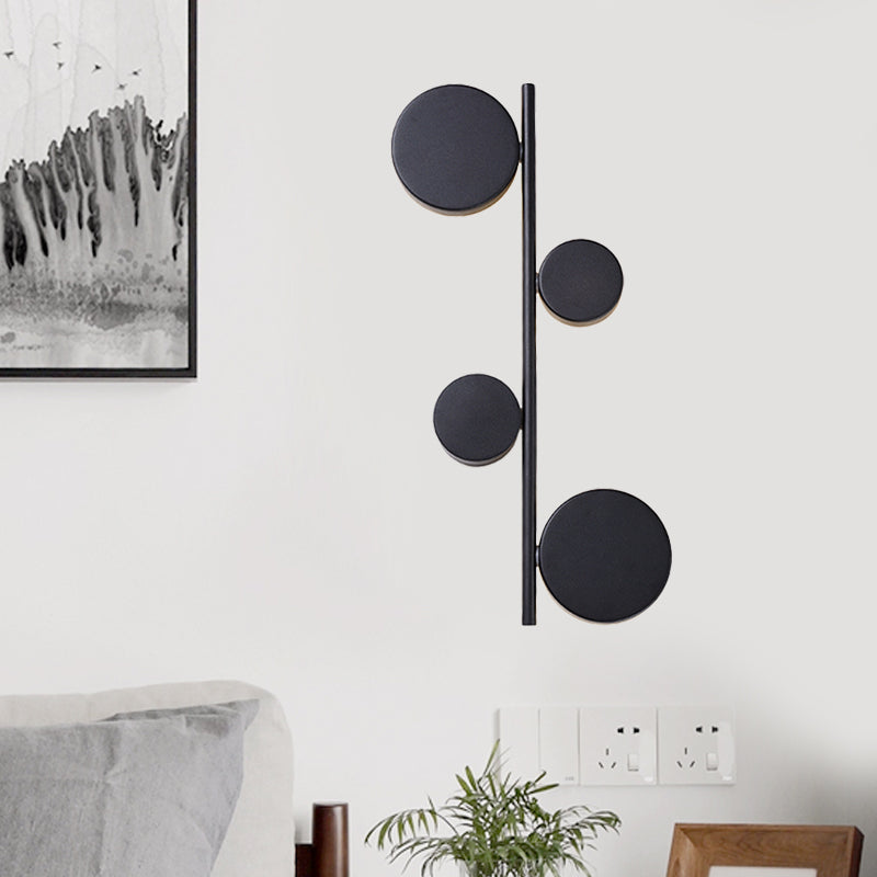 Black/Gold Finish Vertical Linear Sconce Light Post-Modern 3 Heads Metal LED Wall Lamp Fixture Clearhalo 'Cast Iron' 'Glass' 'Industrial' 'Modern wall lights' 'Modern' 'Tiffany' 'Traditional wall lights' 'Wall Lamps & Sconces' 'Wall Lights' Lighting' 762996