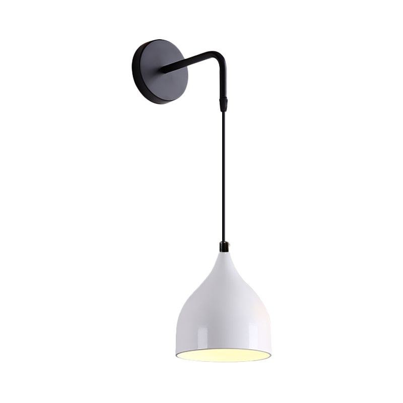 White/Black Finish Urn Shape Wall Mount Light Modern 1 Light Iron Wall Pendant Lamp for Bedside Clearhalo 'Cast Iron' 'Glass' 'Industrial' 'Modern wall lights' 'Modern' 'Tiffany' 'Traditional wall lights' 'Wall Lamps & Sconces' 'Wall Lights' Lighting' 763054
