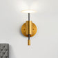 Brass Tube Wall Mounted Light Postmodern 1-Bulb Metal LED Sconce Lamp with Disk Top Clearhalo 'Cast Iron' 'Glass' 'Industrial' 'Modern wall lights' 'Modern' 'Tiffany' 'Traditional wall lights' 'Wall Lamps & Sconces' 'Wall Lights' Lighting' 763202