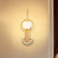 Opal Glass Ball Wall Sconce Lighting Designer 1-Light Gold/Black Finish Wall Mount Lamp with Ring Clearhalo 'Cast Iron' 'Glass' 'Industrial' 'Modern wall lights' 'Modern' 'Tiffany' 'Traditional wall lights' 'Wall Lamps & Sconces' 'Wall Lights' Lighting' 763214