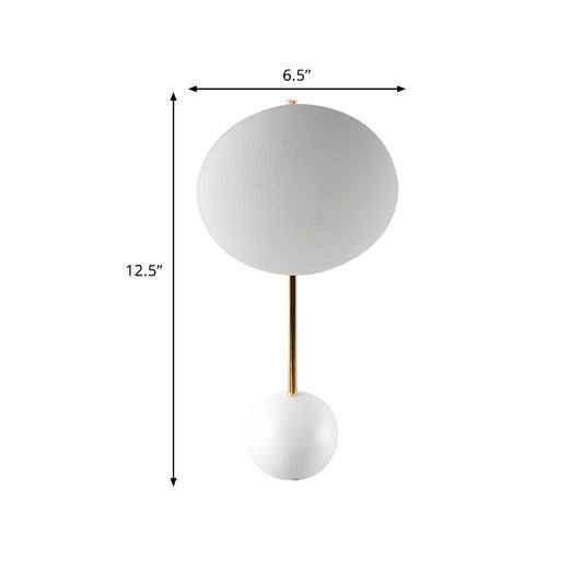 White Disk Reading Wall Lighting Postmodern LED Metallic Wall Lamp Sconce with Semicircle Backplate Clearhalo 'Cast Iron' 'Glass' 'Industrial' 'Modern wall lights' 'Modern' 'Tiffany' 'Traditional wall lights' 'Wall Lamps & Sconces' 'Wall Lights' Lighting' 763276