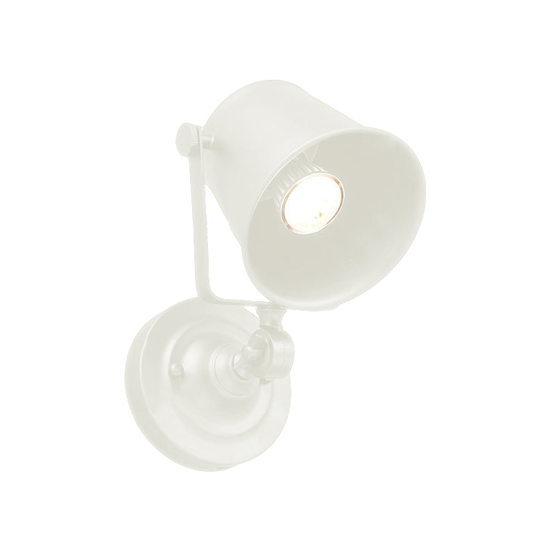 Antique Style Bucket Wall Light Sconce 1 Light Iron Adjustable Wall Mounted Lamp in Black/Grey for Outdoor Clearhalo 'Art deco wall lights' 'Cast Iron' 'Glass' 'Industrial wall lights' 'Industrial' 'Middle century wall lights' 'Modern' 'Rustic wall lights' 'Tiffany' 'Traditional wall lights' 'Wall Lamps & Sconces' 'Wall Lights' Lighting' 763423