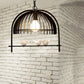 Metal Dome Shade Ceiling Pendant Light with Bird Cage Design Lodge Style 1 Bulb Indoor Hanging Lamp in Black/White Clearhalo 'Art Deco Pendants' 'Black' 'Cast Iron' 'Ceiling Lights' 'Ceramic' 'Crystal' 'Industrial Pendants' 'Industrial' 'Metal' 'Middle Century Pendants' 'Pendant Lights' 'Pendants' 'Rustic Pendants' 'Tiffany' Lighting' 763668