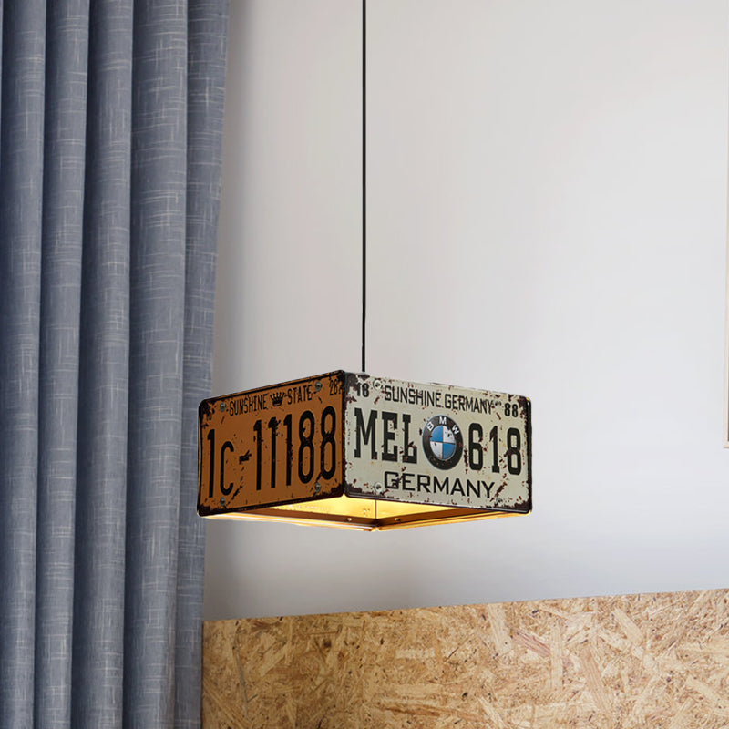 Square Chandelier Lamp with 39" Adjustable Cord Industrial Iron Triple Light Pendant Lighting Clearhalo 'Ceiling Lights' 'Chandeliers' Lighting' options 763747