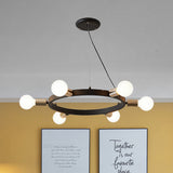 6/8/12 Lights Circle Ceiling Lighting Fixture Industrial Loft Black Metal Pendant Lamp for Living Room Clearhalo 'Art Deco Pendants' 'Black' 'Cast Iron' 'Ceiling Lights' 'Ceramic' 'Crystal' 'Industrial Pendants' 'Industrial' 'Metal' 'Middle Century Pendants' 'Pendant Lights' 'Pendants' 'Rustic Pendants' 'Tiffany' Lighting' 763787