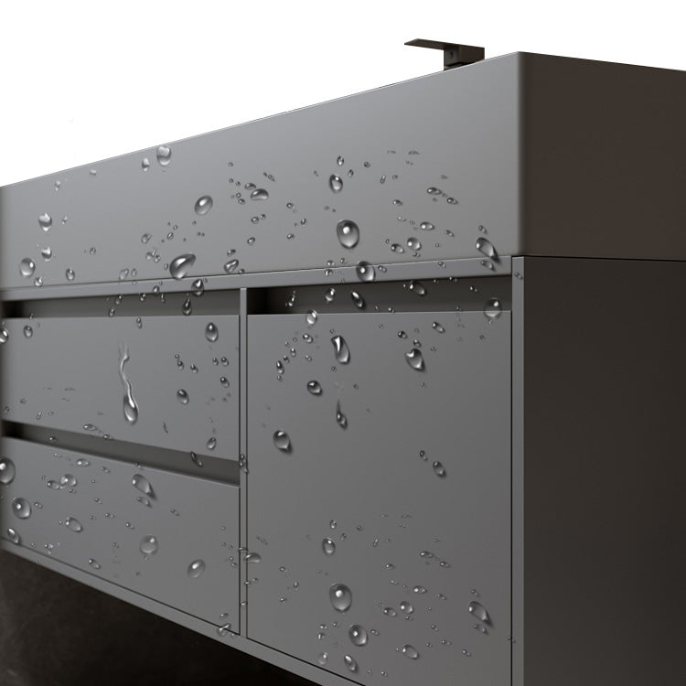 Modern Wall Mount Sink Vanity Wood Bathroom Vanity Set with Mirror Clearhalo 'Bathroom Remodel & Bathroom Fixtures' 'Bathroom Vanities' 'bathroom_vanities' 'Home Improvement' 'home_improvement' 'home_improvement_bathroom_vanities' 7639908