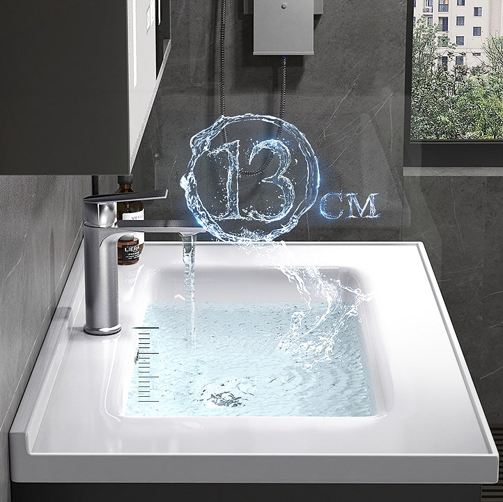 Modern Wall Mount Sink Vanity Wood Bathroom Sink Vanity with Mirror Clearhalo 'Bathroom Remodel & Bathroom Fixtures' 'Bathroom Vanities' 'bathroom_vanities' 'Home Improvement' 'home_improvement' 'home_improvement_bathroom_vanities' 7639928