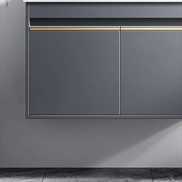 Modern Wall Mount Sink Vanity Wood Bathroom Sink Vanity with Mirror Clearhalo 'Bathroom Remodel & Bathroom Fixtures' 'Bathroom Vanities' 'bathroom_vanities' 'Home Improvement' 'home_improvement' 'home_improvement_bathroom_vanities' 7639932