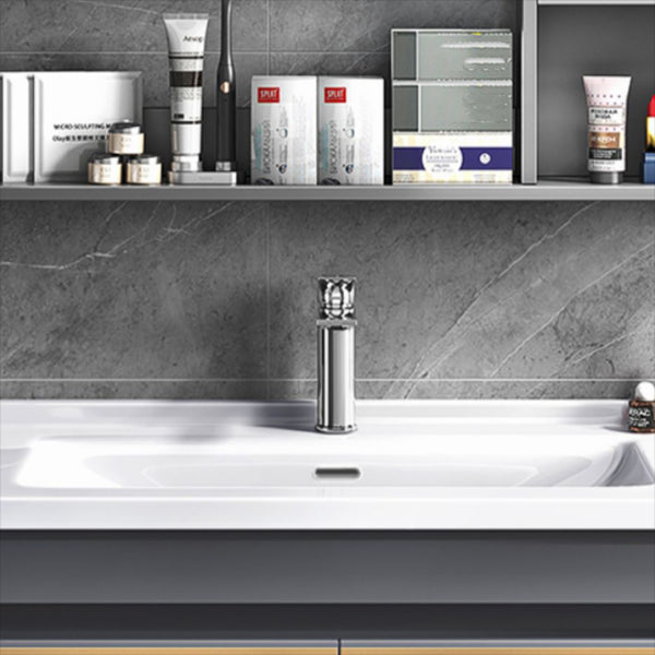 Modern Wall Mount Sink Vanity Wood Bathroom Sink Vanity with Mirror Clearhalo 'Bathroom Remodel & Bathroom Fixtures' 'Bathroom Vanities' 'bathroom_vanities' 'Home Improvement' 'home_improvement' 'home_improvement_bathroom_vanities' 7639934