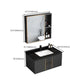 Modern Single Sink Vanity Black Ceramic Bath Vanity with Soft Close Door Clearhalo 'Bathroom Remodel & Bathroom Fixtures' 'Bathroom Vanities' 'bathroom_vanities' 'Home Improvement' 'home_improvement' 'home_improvement_bathroom_vanities' 7640173
