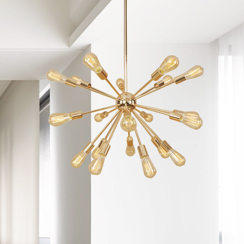 Copper/Chrome 9/12 Lights Chandelier Lamp Retro Stylish Metal Sputnik Ceiling Pendant Light over Table Clearhalo 'Cast Iron' 'Ceiling Lights' 'Chandeliers' 'Industrial Chandeliers' 'Industrial' 'Metal' 'Middle Century Chandeliers' 'Rustic Chandeliers' 'Tiffany' Lighting' 764507