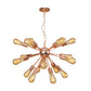 18/21 Lights Iron Chandelier Light Farmhouse Copper/Gold Finish Sputnik Ceiling Fixture for Dining Room Clearhalo 'Cast Iron' 'Ceiling Lights' 'Chandeliers' 'Industrial Chandeliers' 'Industrial' 'Metal' 'Middle Century Chandeliers' 'Rustic Chandeliers' 'Tiffany' Lighting' 764583